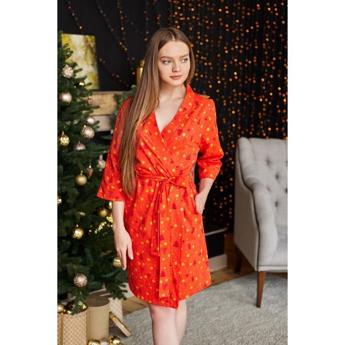 Халат женский KAFTAN "Merry and bright", красный, р. 48-50