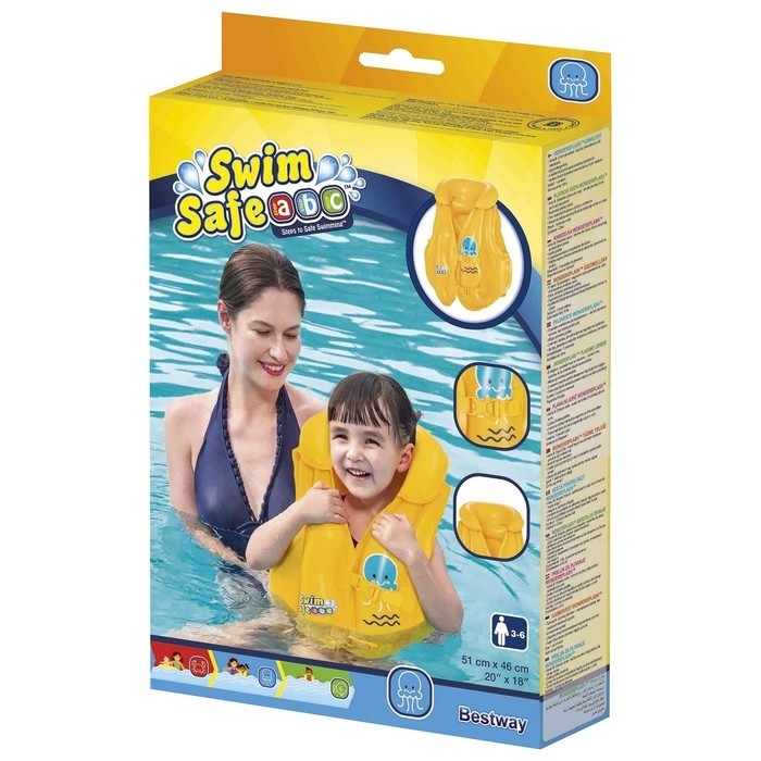 Жилет надувной Bestway Swim Safe, 51×46 см, ступень B, 3-6 лет, 32034