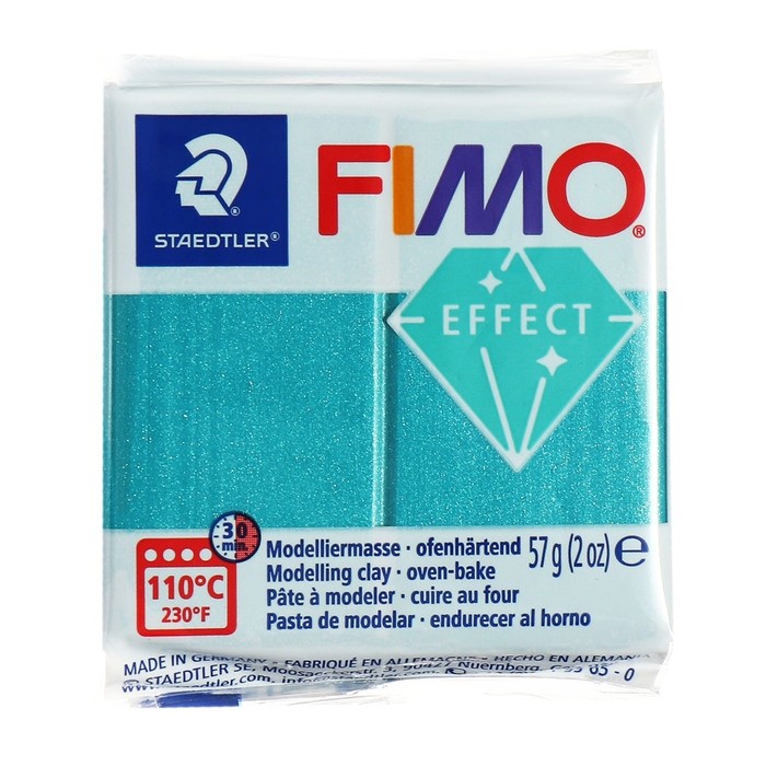 Пластика-полимерная глина запекаемая 57г FIMO effect бирюзовый металлик 8010-36