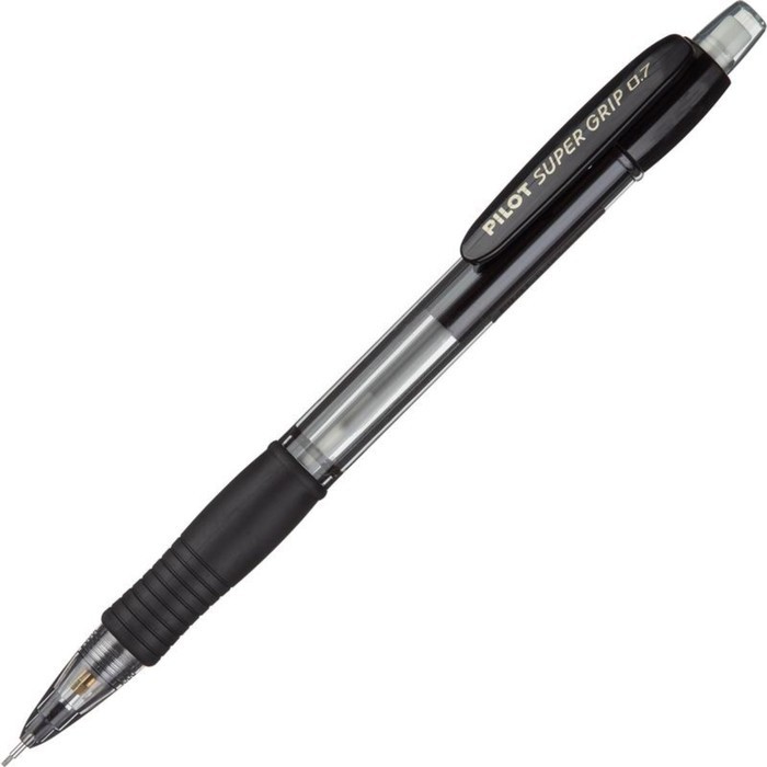 Карандаш механический Pilot Super Grip, 0.7 мм, резиновый упор, чёрный