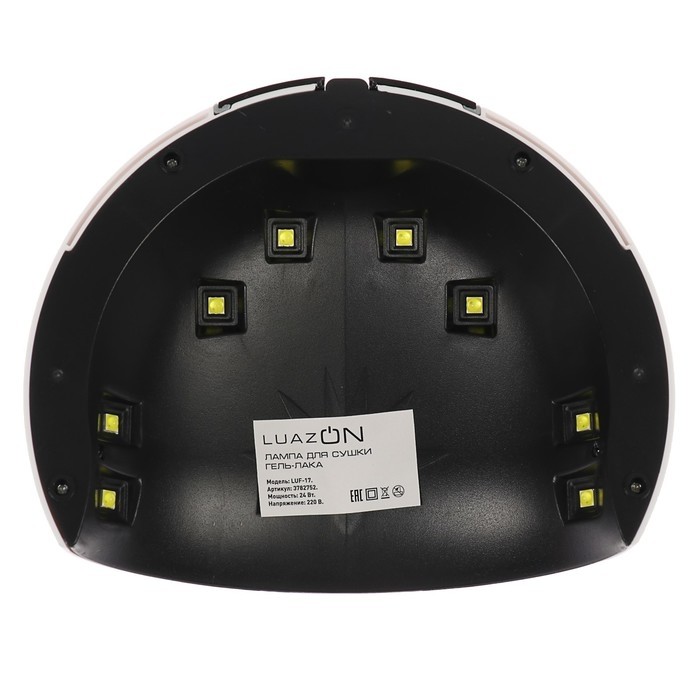 Лампа для гель-лака Luazon LUF-17, LED, 24 Вт, 8 диодов, таймер 60/90/120 сек,USB, белая