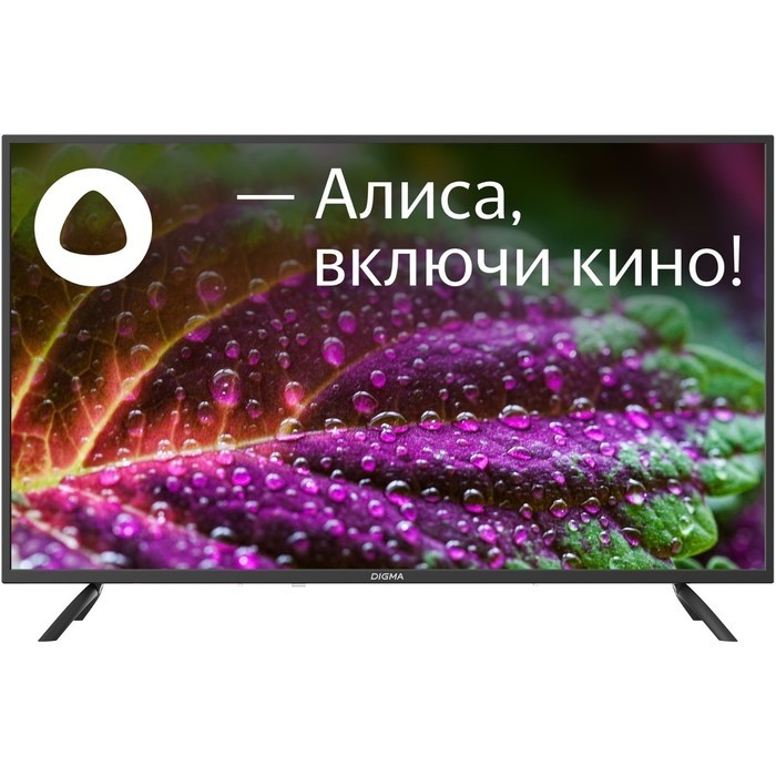 Телевизор Digma DM-LED43UBB31, 43", 3840×2160, DVB-T/T2/C/S2, HDMI×3, USB×2, Smart TV, чёрный