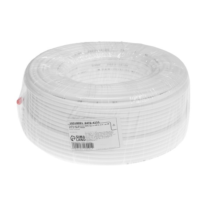 Трубка для фильтра ZEIN engr, бухта 100 м, 1/4", до 28 атм, до 100°С, белая