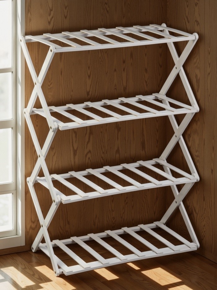 Подставка для цветов Greengo, 4 полки, 50×25×68 см, напольная, бамбук, белая