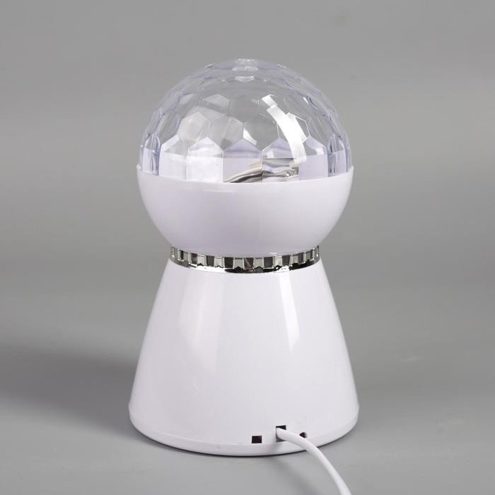 Ночник проектор «Шар на подставке» 10 см, динамик, свечение RGB, 220 В