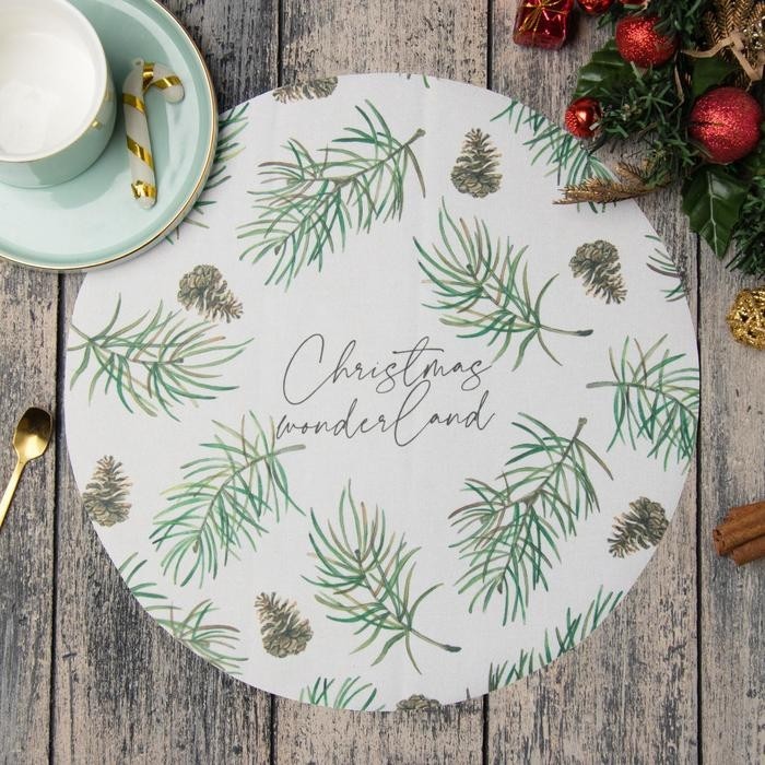 Салфетка на стол "Сhristmas wonderland" 30х30см, 100% п/э, оксфорд 420 г/м2 (Цена за 2 шт.)