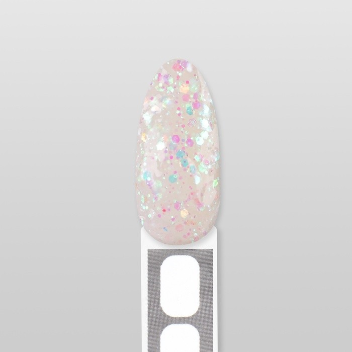 Полигель для наращивания, с блёстками, трехфазный, 30 мл, LED/UV, белый