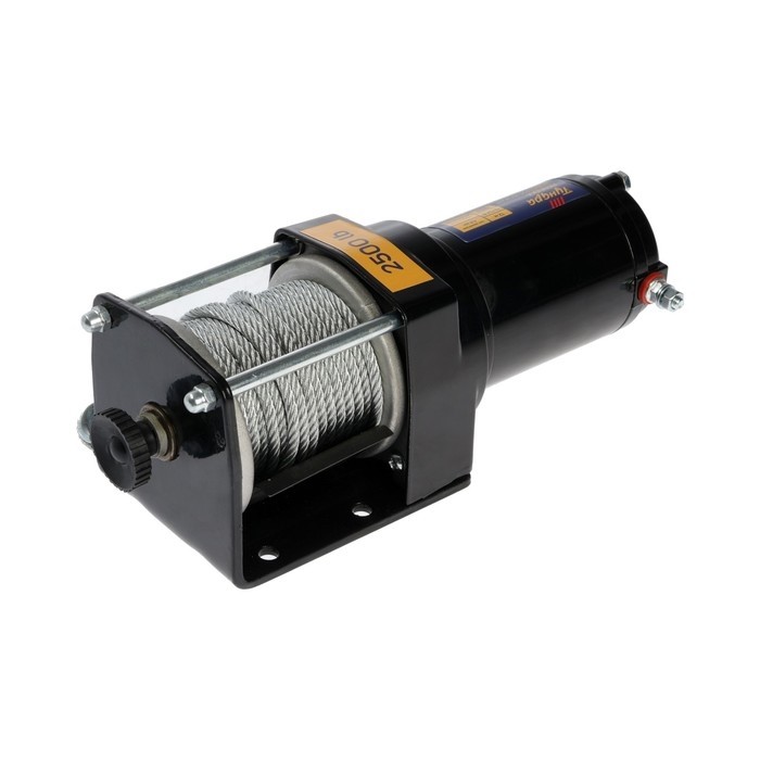 Лебедка электрическая ТУНДРА, 12V, 2500 lb (1.1 т), 1.2 л.с., до 3.3 м/мин, 4.8 мм × 12 м