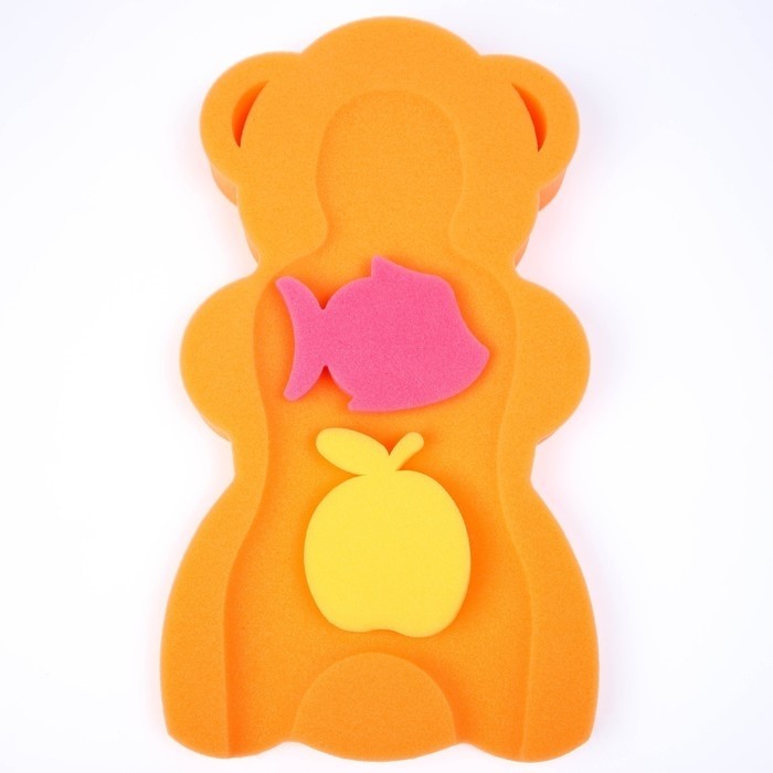 Подкладка для купания макси «Мишка», зелёная, 55×30×6 см