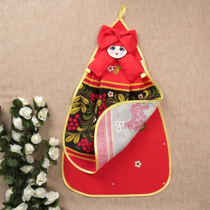 Полотенце кухонное «Луковка-матрёшка», хохлома, двойная, сувенирное