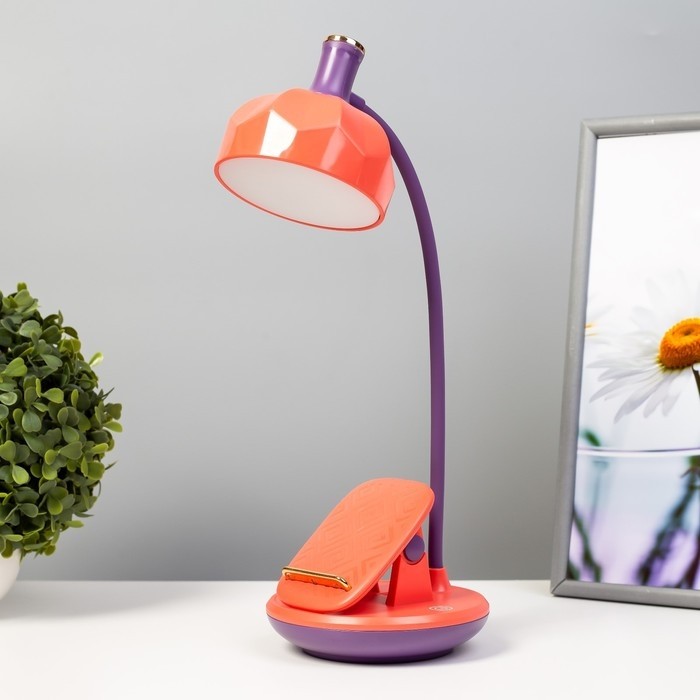 Настольная лампа Эдельс LED 3 Вт 3000-6000К USB АКБ оранжевый 12.5×12.5×39.5 см RISALUX