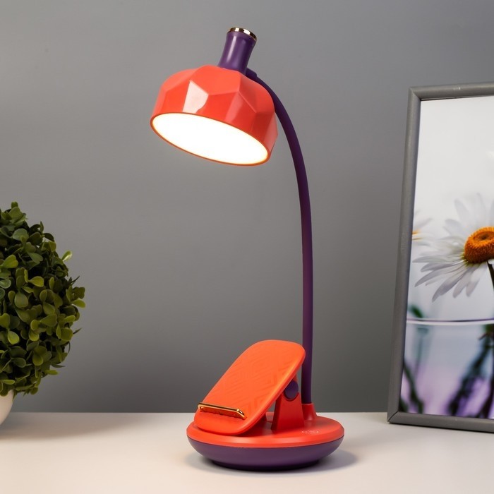 Настольная лампа Эдельс LED 3 Вт 3000-6000К USB АКБ оранжевый 12.5×12.5×39.5 см RISALUX