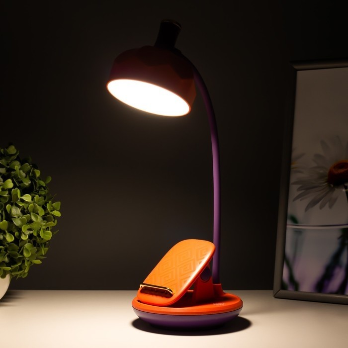 Настольная лампа Эдельс LED 3 Вт 3000-6000К USB АКБ оранжевый 12.5×12.5×39.5 см RISALUX