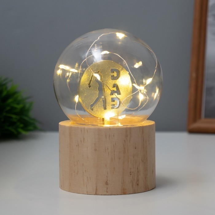 Фигурка светящаяся RISALUX «Папа», LED-ночник, 3×AG10, шар-8 см, 6.5×6.5×11.5 см
