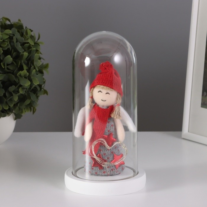 Фигурка светящаяся колба RISALUX «Новогодний олень», LED-ночник, 3×ААА, красный, 11×11×22.5 см