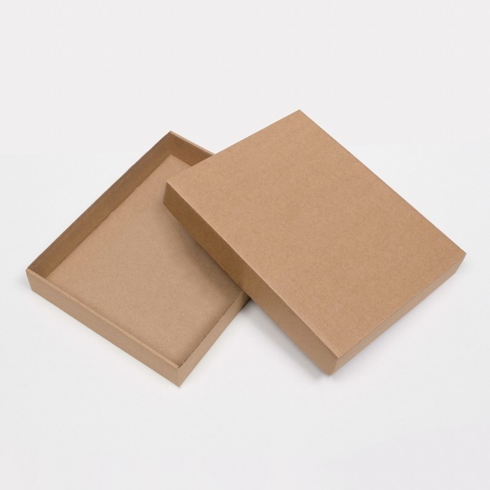 Коробка сборная без печати крышка-дно бурая без окна 26×21.5×4 см (Цена за 5 шт.)