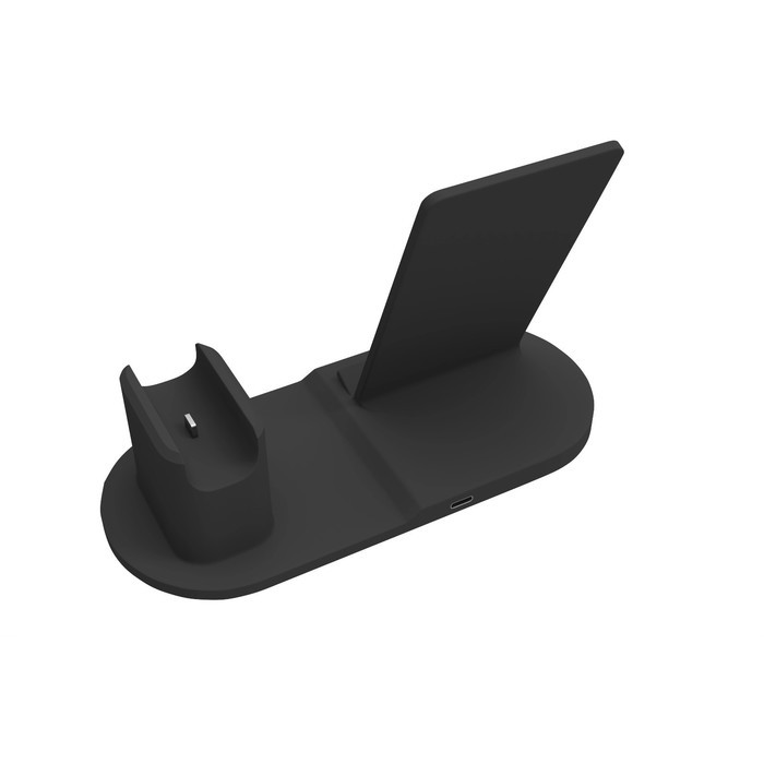 Беспроводное зарядное устройство More choice CW24S, 2в1,10В, кабель Type-C, черное