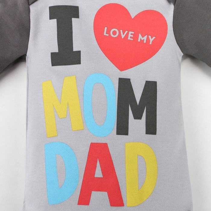 Боди Крошка Я Mum and Dad, серое