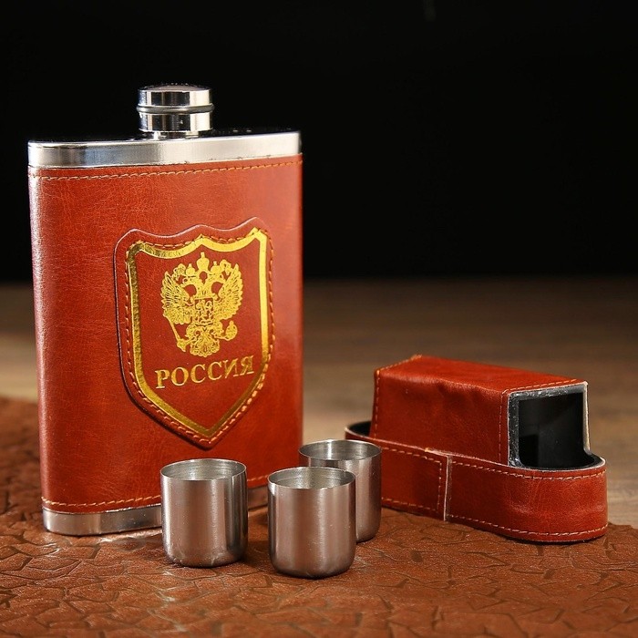 Фляжка «Герб», нержавеющая сталь, 300 мл, 10 oz