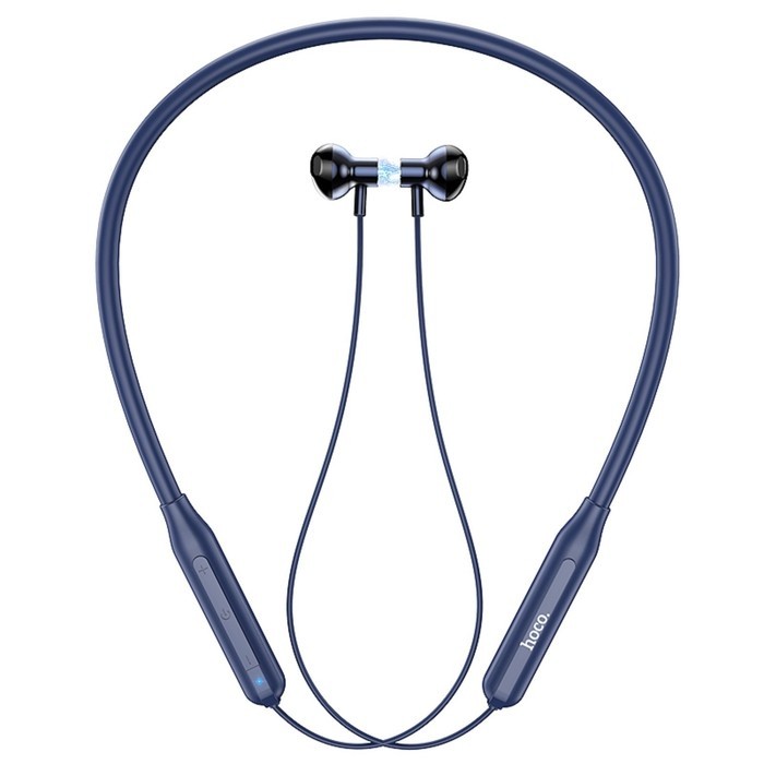 Наушники спортивные беспроводные, Hoco ES58, вкладыши, Bluetooth 5.0, с микрофоном, 200 мАч, синие