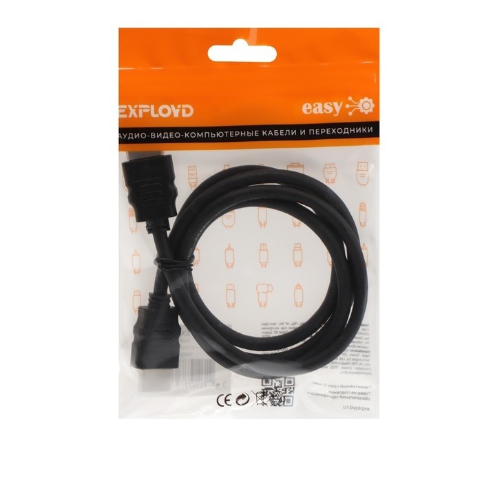 Кабель видео Exployd EX-K-1407, HDMI(m)-HDMI(m), вер 1.4, 1 м, черный
