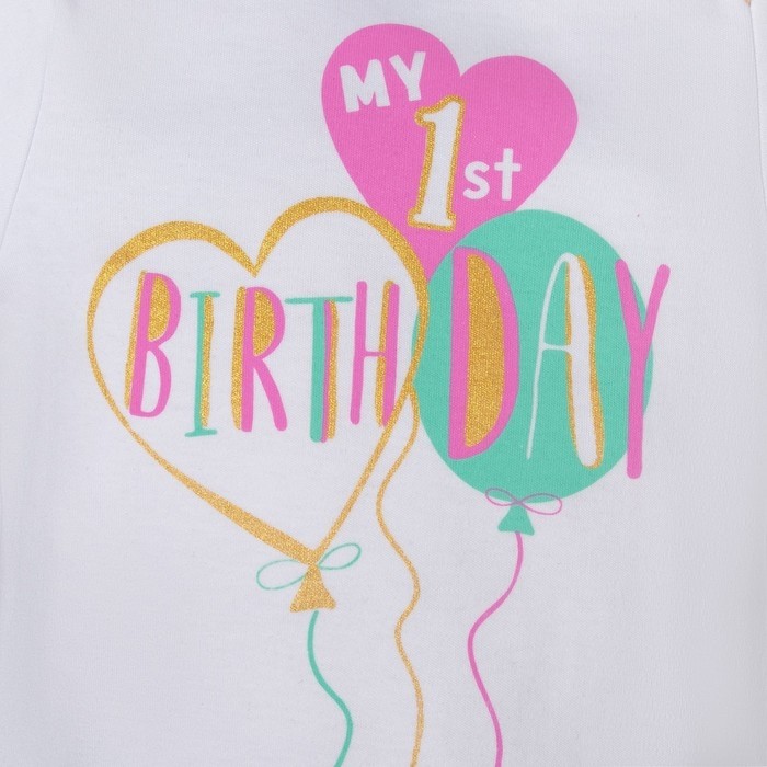 Боди детское Крошка Я "First birthday" рост 74-80 см (9-12 мес)