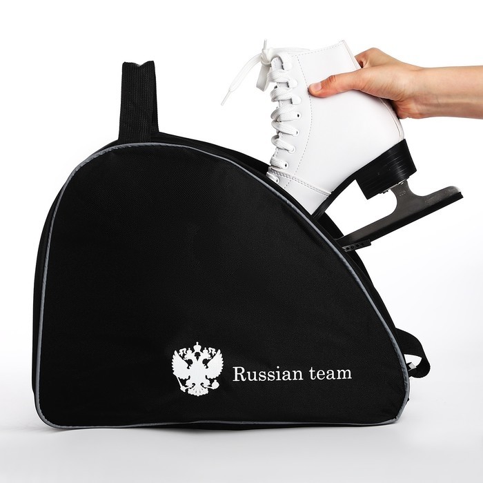 Сумка спортивная для коньков Russian team, 40×32×20 см, чёрная