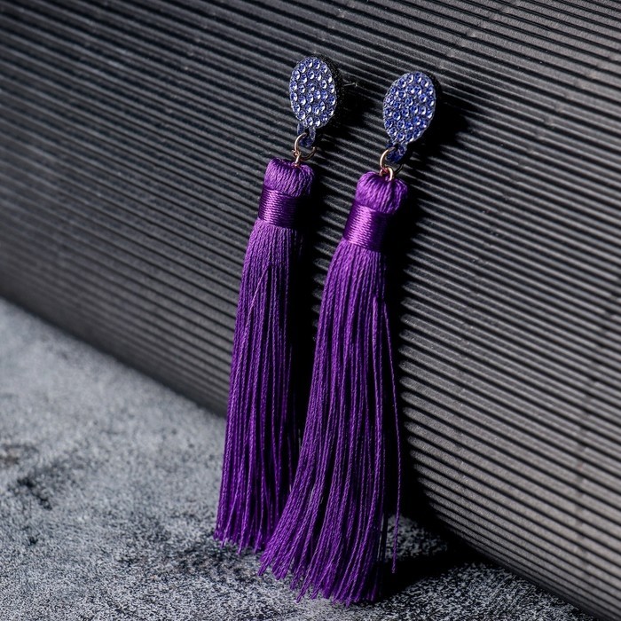 Серьги «Кисти» гармония, цвет красный, L кисти 8,5 см
