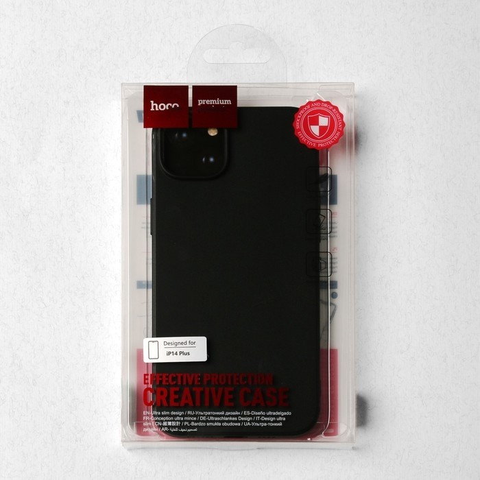 Чехол Hoco для телефона iPhone 14 Plus, TPU, усиленное окно под камеру, чёрный