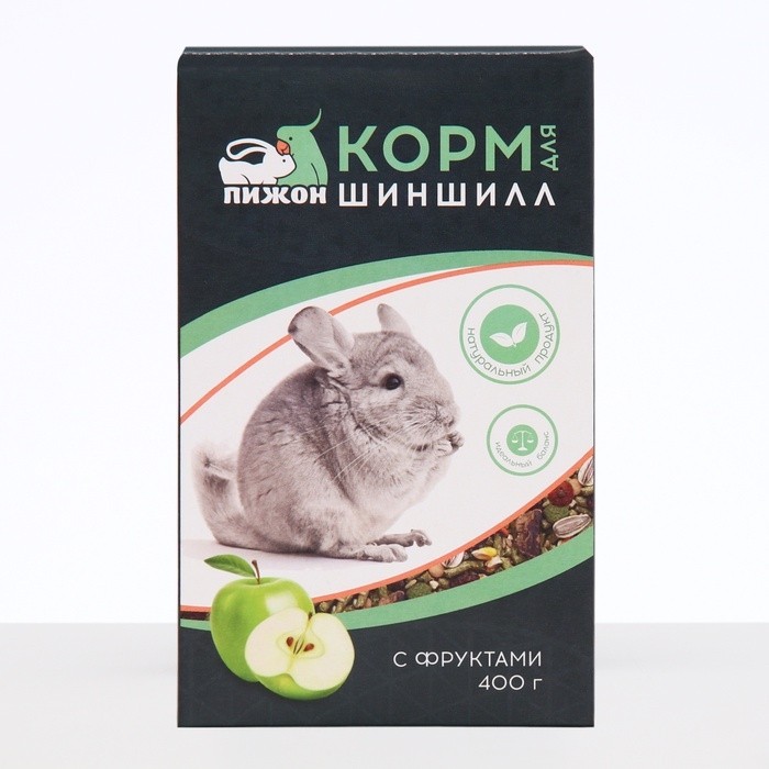 Корм "Пижон" для шиншилл, с фруктами, 400 г (Цена за 2 шт.)
