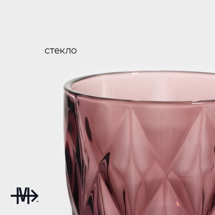 Стакан Magistro «Круиз», 240 мл, стекло, розовый