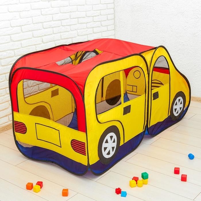 Игровая палатка «Авто», красно-жёлтая