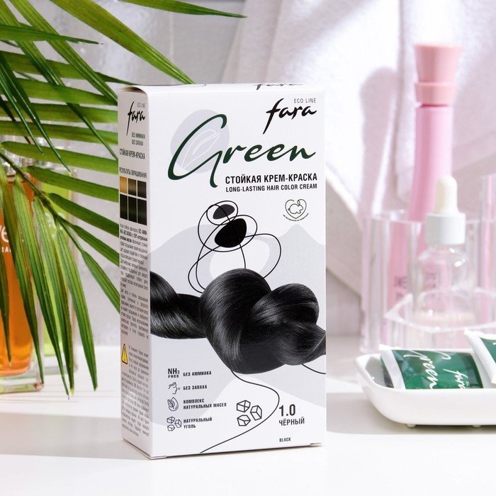 Краска для волос FARA Eco Line Green 1.0 черный, 125 г
