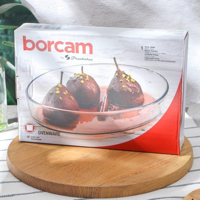 Форма для запекания Borcam, 1.5 л, 18×26 см, жаропрочное стекло, прозрачная
