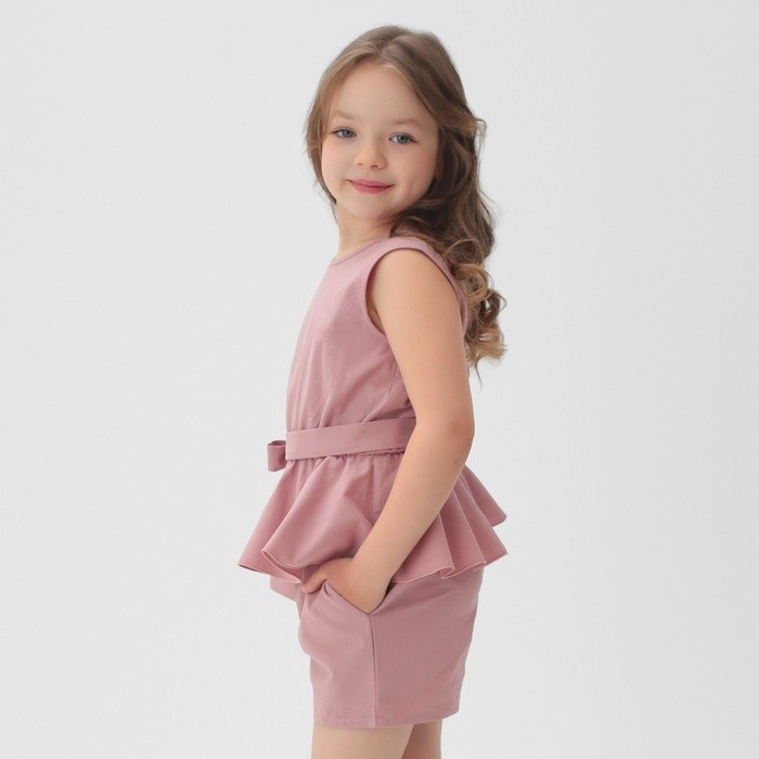 Комплект для девочки (майка и шорты) KAFTAN, размер 38 (146-152 см), розовый