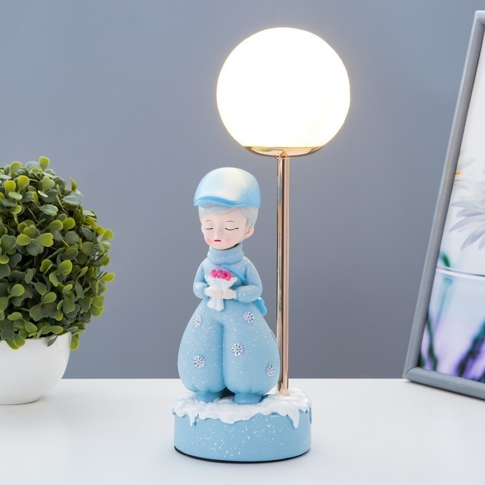 Настольная лампа «Девушка» LED USB голубой 14×10.5×31.5 см RISALUX