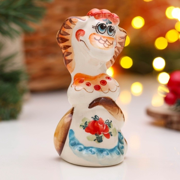 Фигурка «Змея Люся», 11×6.5 см, гжель, цветная