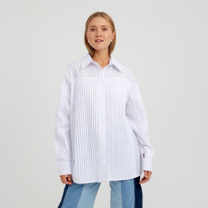 Рубашка женская MINAKU: Casual Collection цвет белый, р-р 50