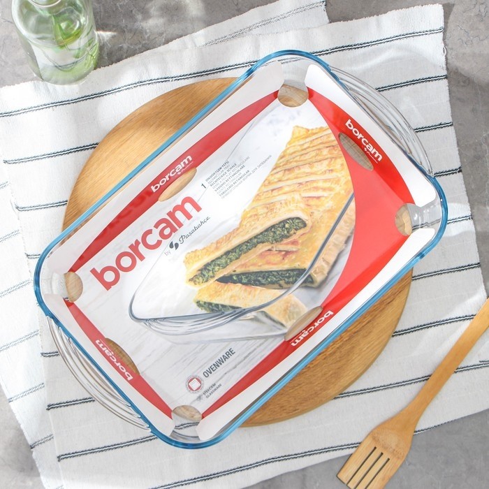 Форма для запекания Paşabahçe Borcam, 3.5 л, прямоугольная, жаропрочное стекло, прозрачная