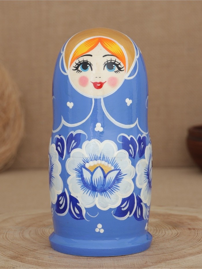 Матрешка "Гжель синяя" 5 кукольная