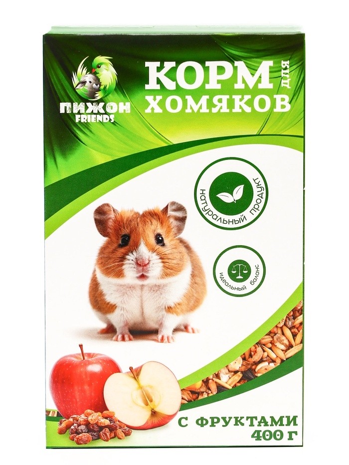 Корм "Пижон" для хомяков, с фруктами, 400 г (Цена за 3 шт.)