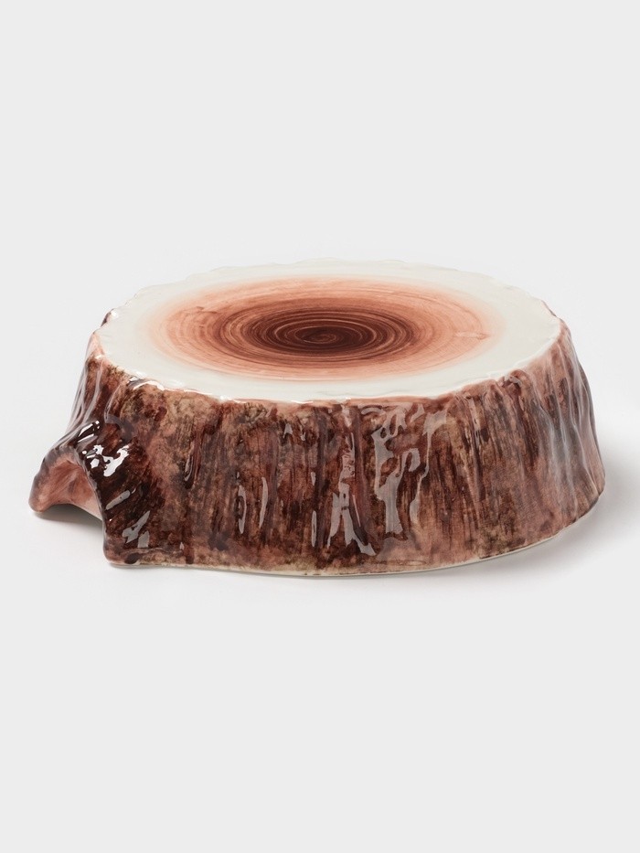 Блюдо для подачи Magistro Wood, 20.5×18.7×5.5 см, фарфор, коричневое