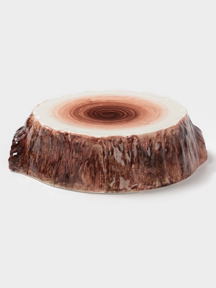 Блюдо для подачи Magistro Wood, 20.5×18.7×5.5 см, фарфор, коричневое