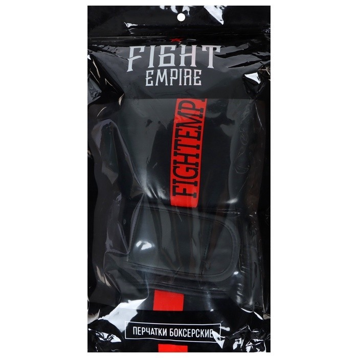 Перчатки боксёрские FIGHT EMPIRE, чёрно-красные, размер 10 oz