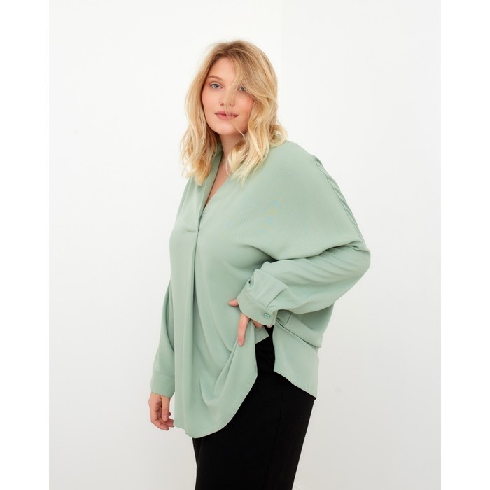 Рубашка женская MIST plus-size,  р.58, зеленый
