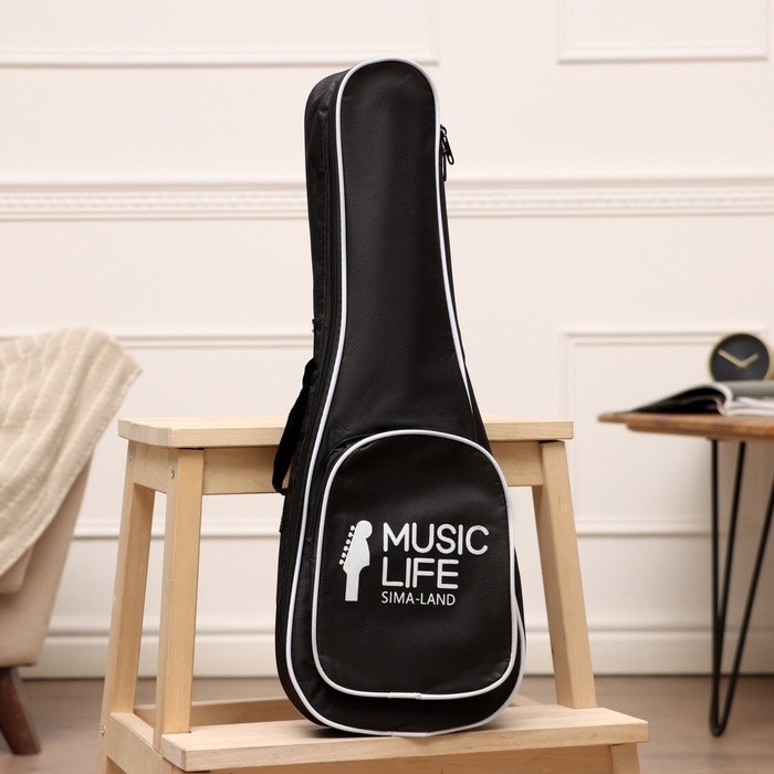 Чехол для укулеле Music Life, премиум, с накладным карманом, 55×20×5 см