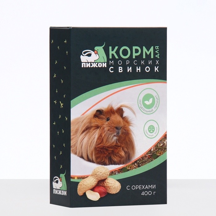 Корм "Пижон" для морских свинок, с орехами, 400 г
