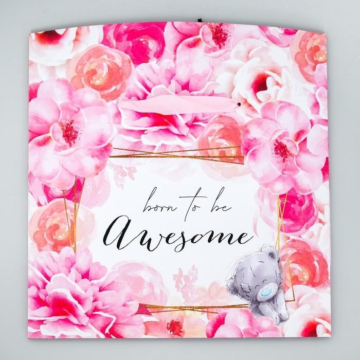 Пакет подарочный-коробка, 20×28×13 см Born to be awesome, упаковка, Me To You