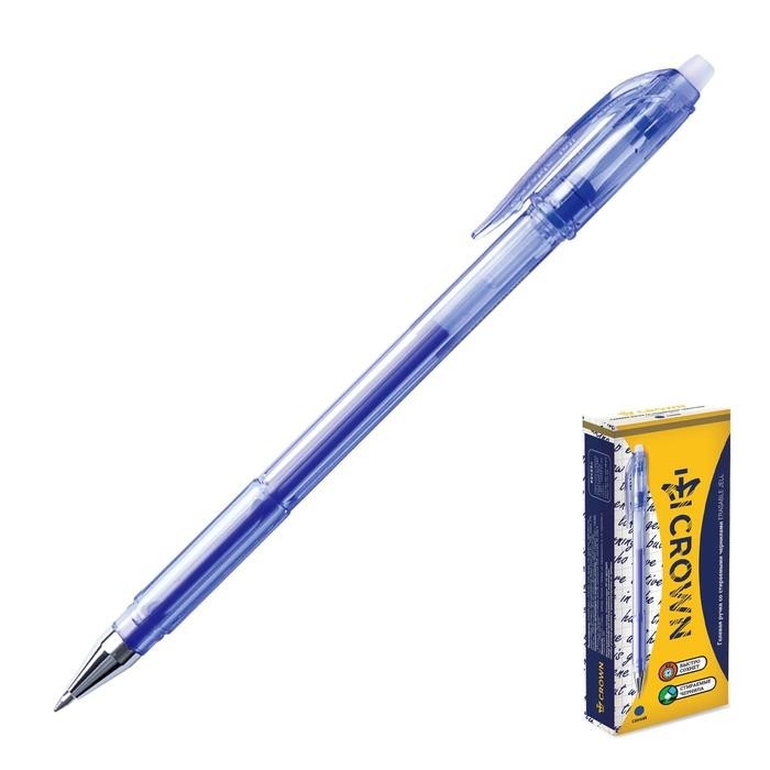 Ручка гелевая стираемая Crown Erasable Jel, узел 0.5 мм, чернила синие (Цена за 12 шт.)