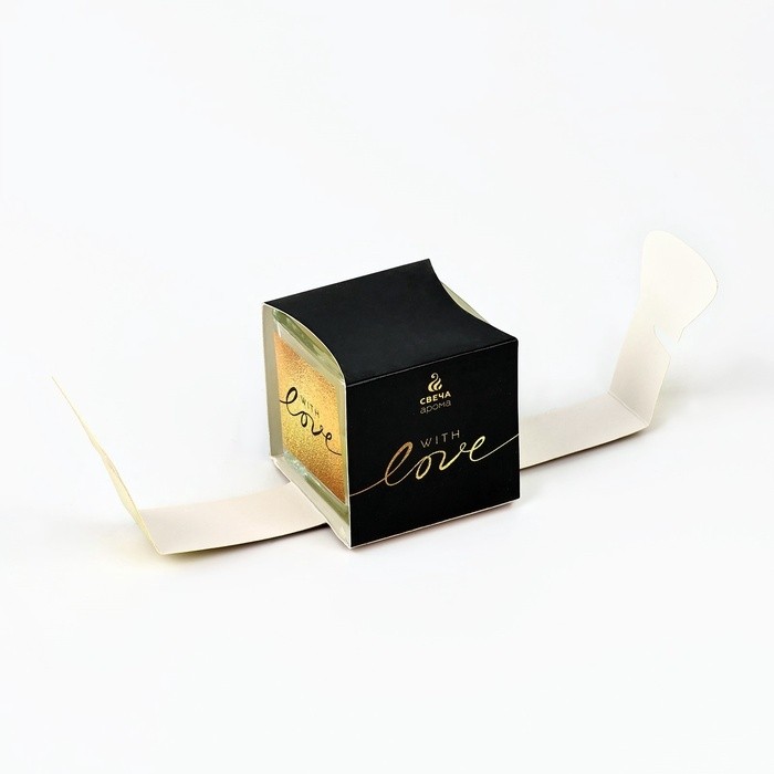Ароматическая свеча With love, миндаль, 5.3×5.3×5.5 см
